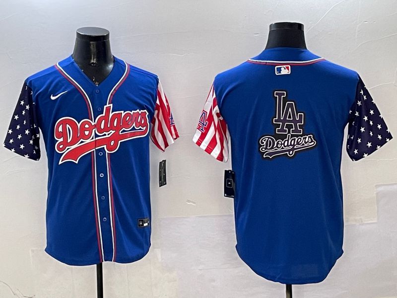 Men Los Angeles Dodgers Blank Blue a generation of national flags Joint name 2025 Nike MLB Jersey style 18->los angeles dodgers->MLB Jersey